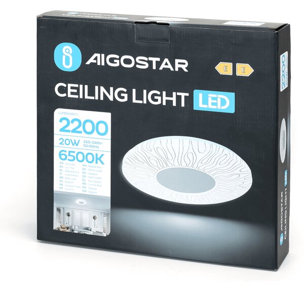 Plafoniera Led 20W Line rotonda Bianco freddo 6500K Aigostar