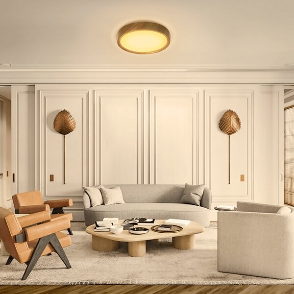 Plafoniera Led 12W Cornice marrone rotonda Bianco caldo 3000K Aigostar