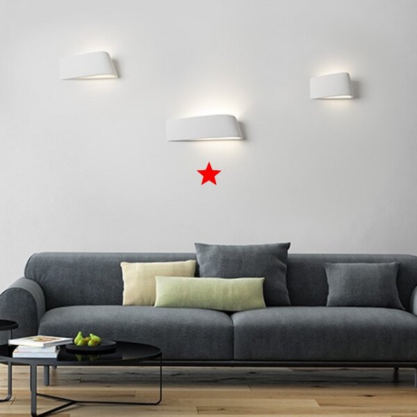 Outlet applique sforzin illuminazione delfi t224 g9 led 45cm gesso lampada parete biemissione - Lampadari Bartalini Outlet