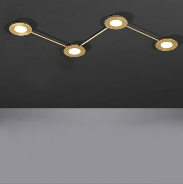 Plafoniera moderna cattaneo vintage 876 4 pa gx53 led metallo lampada soffitto parete - Cattaneo Illuminazione