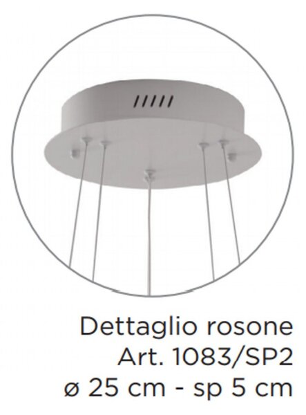 Lampadario moderno padana lampadari orbit 1083 sp2 50w led dimmerabile alluminio sospensione - Padana Lampadari