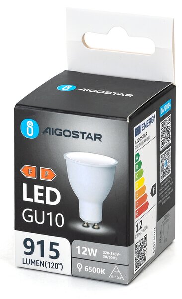 Faretto Led GU10 12W Apertura 100 gradi Bianco freddo 6500K Aigostar