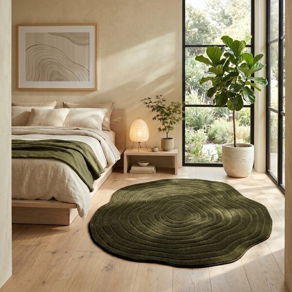 Tappeto verde scuro 160x230 cm Pebble - ESTE