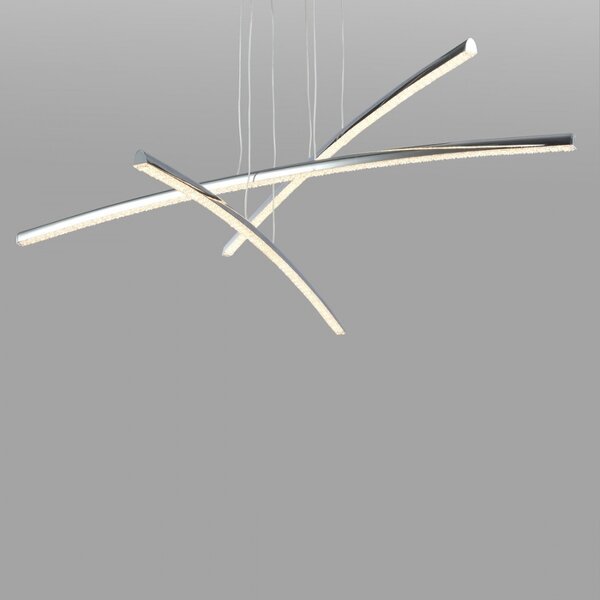 Lampadario moderno padana lampadari vicky 1093 s3 37.8w led alluminio cromato acrilico sospensione - Padana Lampadari