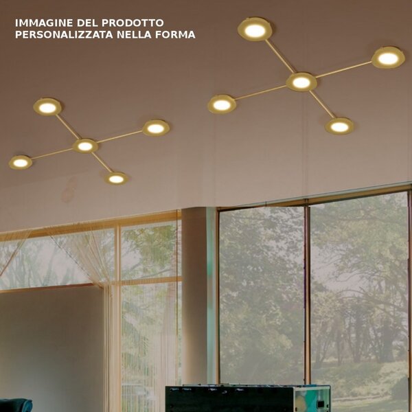 Plafoniera moderna cattaneo vintage 876 30 pa gx53 led metallo lampada soffitto parete - Cattaneo Illuminazione