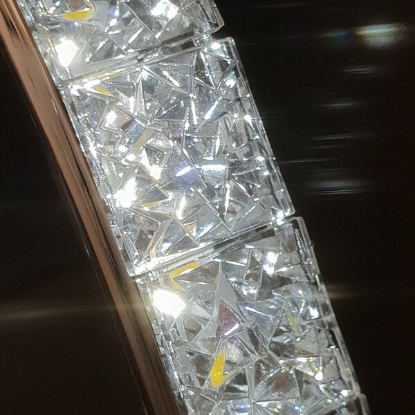 Lampadario moderno padana lampadari vicky 1093 s1 14.7w led alluminio cromato acrilico sospensione - Padana Lampadari
