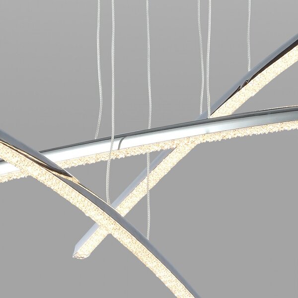 Lampadario moderno padana lampadari vicky 1093 s3 37.8w led alluminio cromato acrilico sospensione - Padana Lampadari