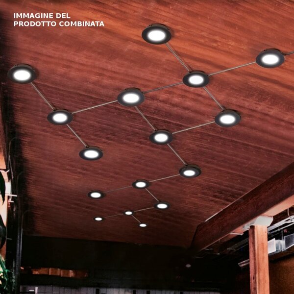 Plafoniera moderna cattaneo vintage 876 3 pa gx53 led metallo lampada soffitto parete - Cattaneo Illuminazione