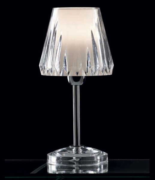 Abat-jour moderno illuminando gaia lu led lampada tavolo acrilico tortora viola trasparente interno e14 - Illuminando