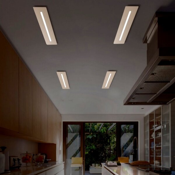 Plafoniera moderna cattaneo centreline 890 100pa led 45w 6000lm 3000°k lampada soffitto parete dimmerabile metallo interni - Cattaneo Illuminazione