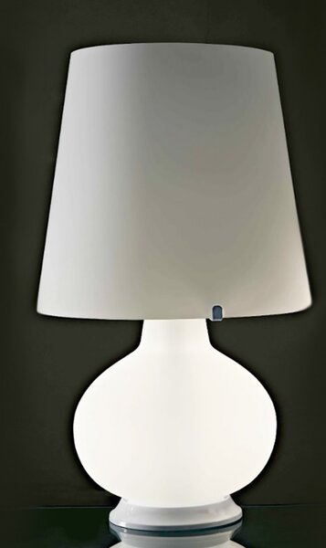 Abat-jour moderna illuminando classic g lampada tavolo metallo vetro paralume bianco interni e14 e27 - Illuminando