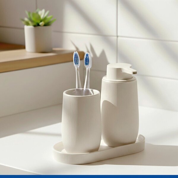 Organizer da bagno color crema in ceramica Fablo – Wenko
