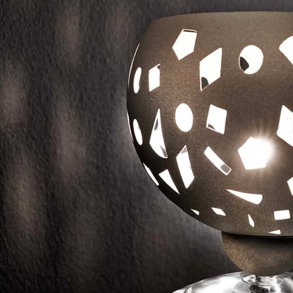 Abat-jour moderna illuminando geo lu e14 led metallo traforato - Illuminando