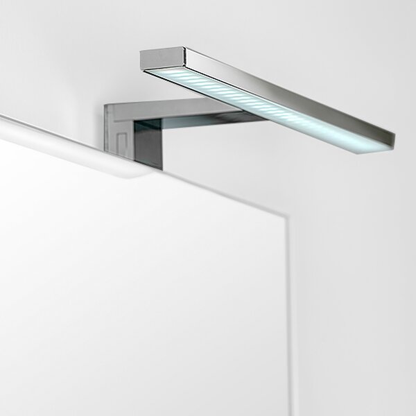 Emuca Applique LED per specchio di bagno, 450 mm, IP44, luce bianca fredda, Alluminio e Plastica, Cromo