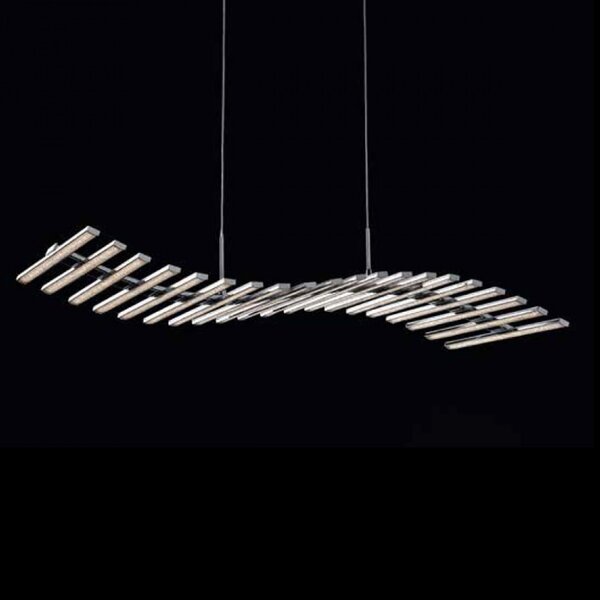 Lampadario moderno illuminando onda sp 20 led sospensione metallo cromato monoemissione interni 60w 4800lm 3000°k - Illuminando