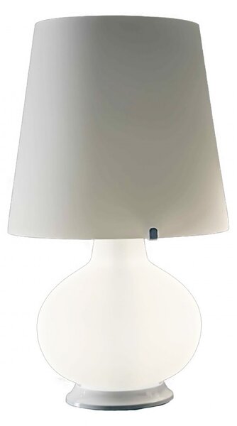 Abat-jour moderna illuminando classic g lampada tavolo metallo vetro paralume bianco interni e14 e27 - Illuminando