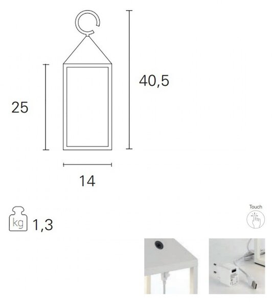 Lampada batteria esterni pan international joy gdn05111 gdn05131 led alluminio lanterna terra tavolo - Pan International