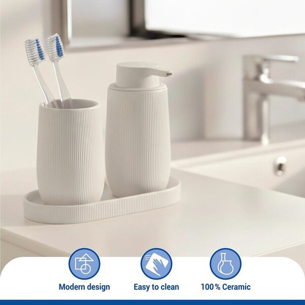 Organizer da bagno color crema in ceramica Fablo – Wenko