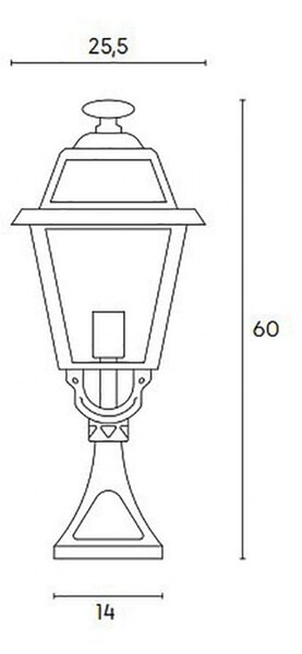 Lampada terra classica sovil illuminazione elegance 858 e27 led alluminio lanterna - Sovil Illuminazione