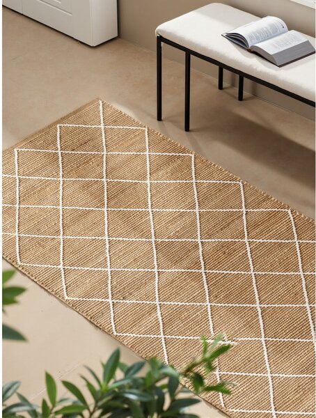Passatoia di colore naturale in iuta tessuta a mano 80x200 cm Kunu – Hanse Home