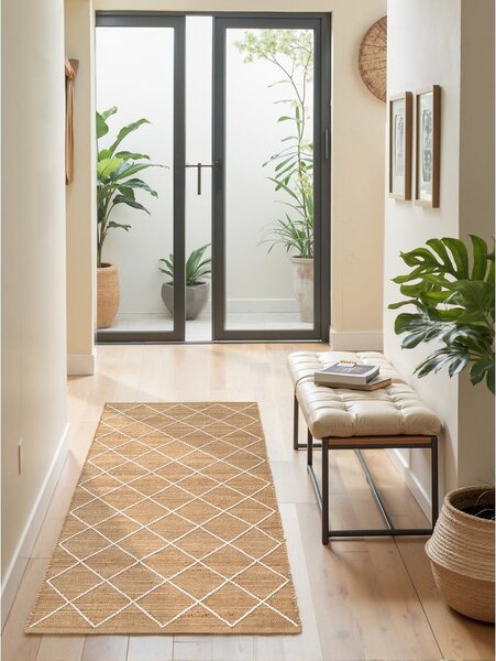Passatoia di colore naturale in iuta tessuta a mano 80x200 cm Kunu – Hanse Home