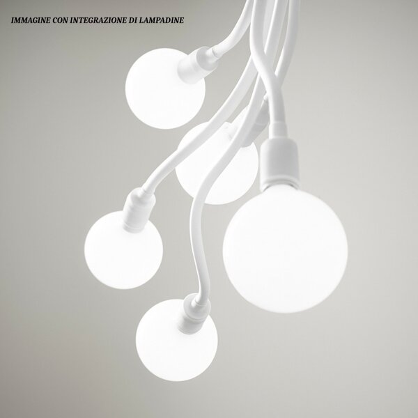 Plafoniera moderna perenz bulbo 6680 b led e27 lampada soffitto metallo gomma bracci orientabili multiluce - Perenz