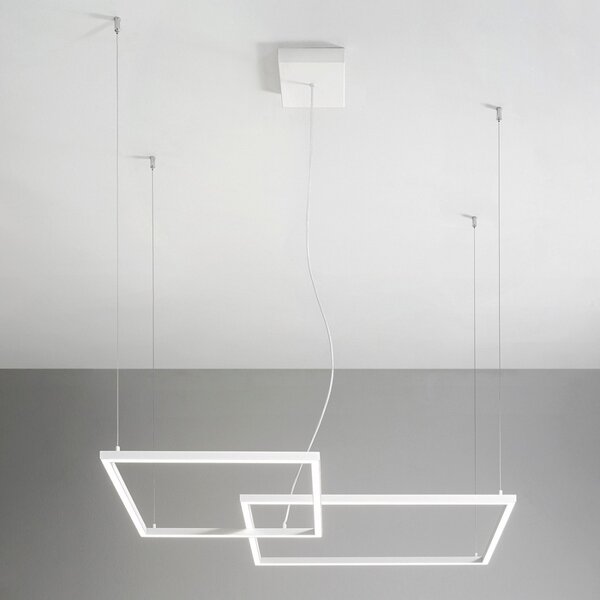 Lampadario moderno perenz cross 6593b ctd led dimmerabile alluminio acrilico - Perenz