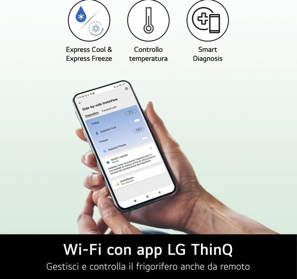 Lg Frigorifero Americano Side by Side Capacit 580 Litri Classe energetica D Raffreddamento No Frost colore Argento - GMBS30SDPY.APYQEUZ