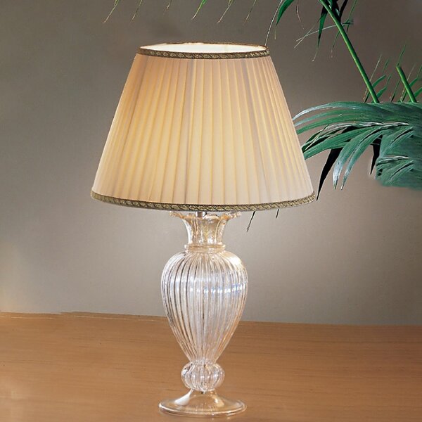 Abat-jour classico due p illuminazione 2329 lp e27 led vetro soffiato lampada tavolo tessuto - Due P Illuminazione