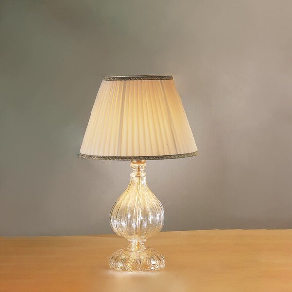 Abat-jour classico due p illuminazione 2328 lp e27 led vetro soffiato lampada tavolo tessuto - Due P Illuminazione