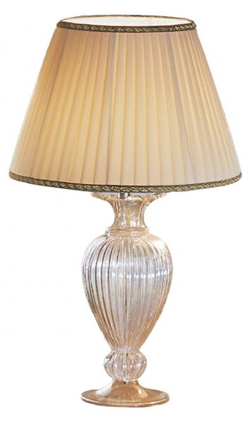 Abat-jour classico due p illuminazione 2329 lp e27 led vetro soffiato lampada tavolo tessuto - Due P Illuminazione