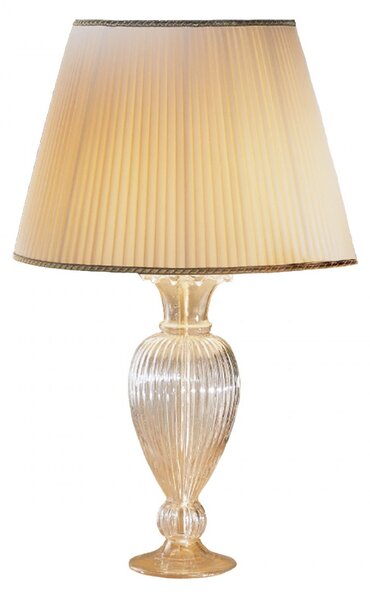 Abat-jour classico due p illuminazione 2329 lg e27 led vetro soffiato lampada tavolo tessuto - Due P Illuminazione