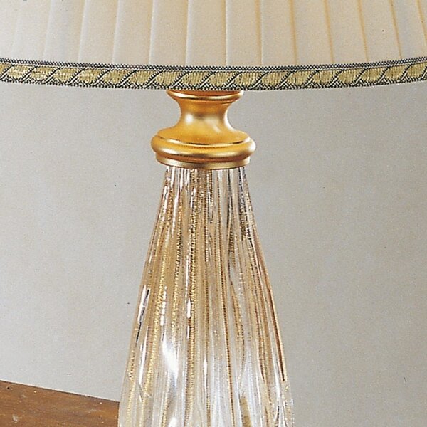 Abat-jour classica due p illuminazione 2325 lp e27 led vetro soffiato lampada tavolo tessuto - Due P Illuminazione
