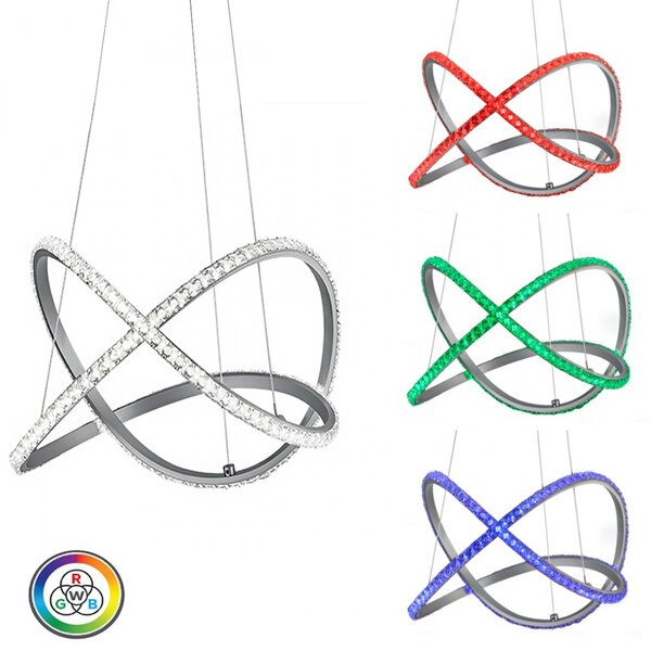 Lampadario trio lighting rubin 30w led 2350lm 3000°k rgb dimmerabile sospensione luce notturna ultramoderna interno - Trio Lighting