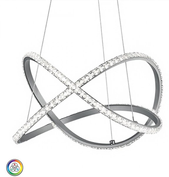 Lampadario trio lighting rubin 30w led 2350lm 3000°k rgb dimmerabile sospensione luce notturna ultramoderna interno - Trio Lighting