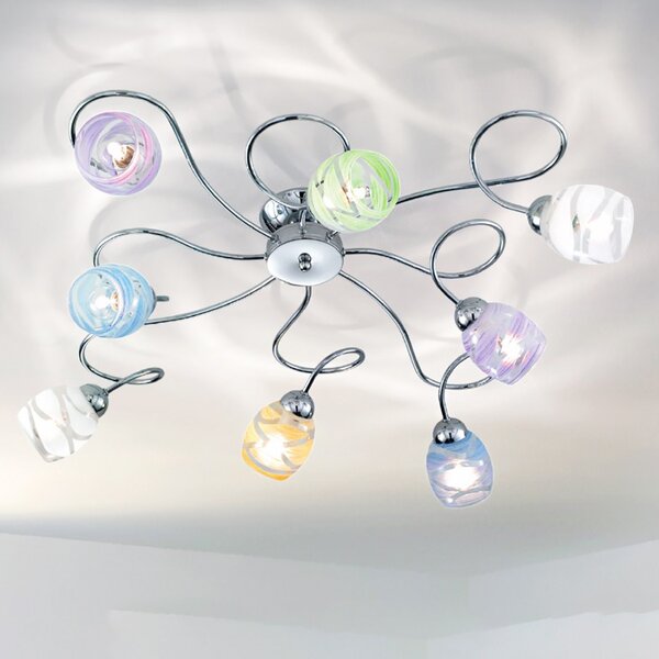 Plafoniera moderna due p illuminazione camilla pl8 e14 led vetro metallo lampada soffitto - Due P Illuminazione