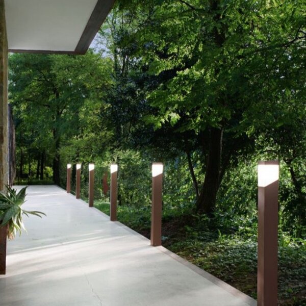 Lampioncino allumino gea led sury ges621 e27 ip44 led lampada terra ruggine classico palo esterno - Gea Led