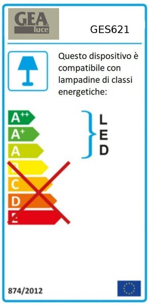 Lampioncino allumino gea led sury ges621 e27 ip44 led lampada terra ruggine classico palo esterno - Gea Led