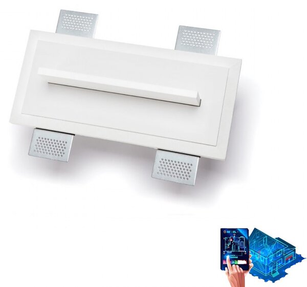 Applique incasso belfiore 9010 atik 2508b 30135 led wireless cristaly verniciabile lampada parete - Belfiore - 9010