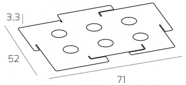 Plafoniera moderna top light echo 1161 6 gx53 led metallo bianco lampada soffitto - Top Light