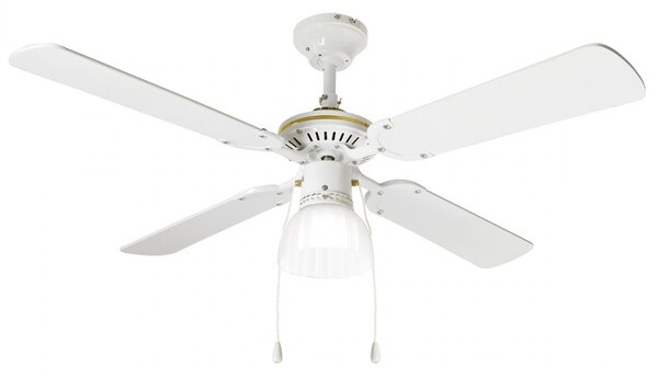 Ventilatore soffitto moderno perenz gemini 7064 b e27 led lampada soffitto rustica pale legno ip20 - Perenz