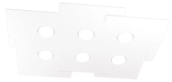 Plafoniera moderna top light echo 1161 6 gx53 led metallo bianco lampada soffitto - Top Light