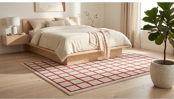 Tappeto rosso/beige 160x230 cm Picnic - ESTE