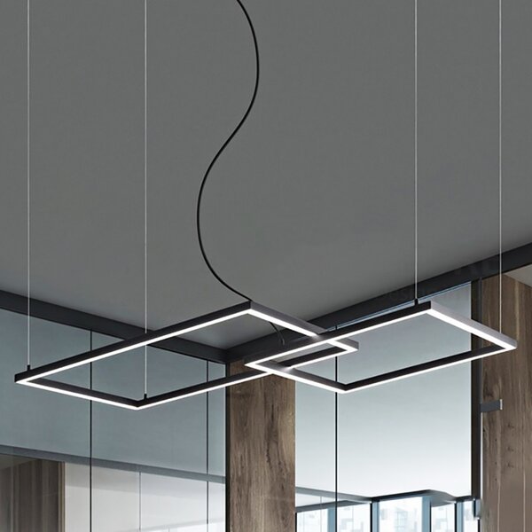Lampadario moderno perenz cross 6593n ctd led sospensione bianco nero - Perenz