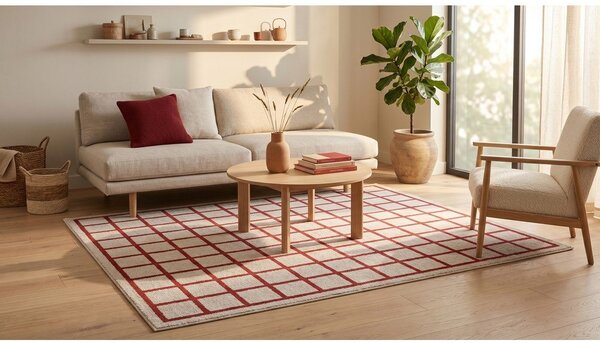 Tappeto rosso/beige 160x230 cm Picnic - ESTE