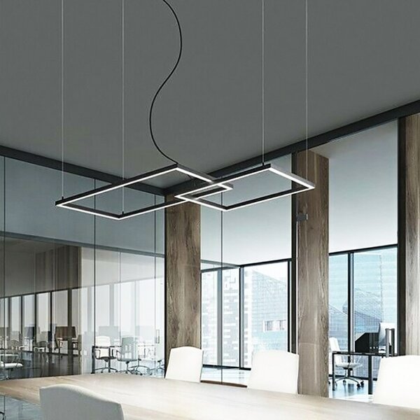 Lampadario moderno perenz cross 6593n ctd led sospensione bianco nero - Perenz