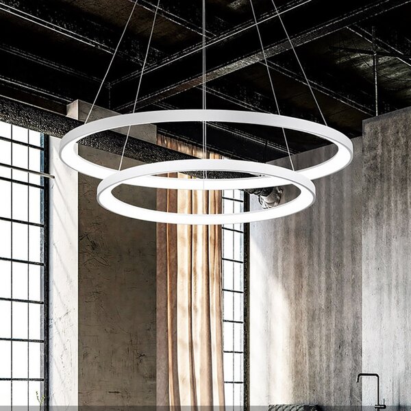 Lampadario anelli gea luce krizia s2 b 88w led alluminio sospensione - Gea Luce
