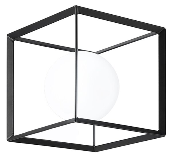 Abat-jour moderna perenz cube 6692 n g9 led 15x15 lampada tavolo gabbia cubo metallo nero opaco interno - Perenz