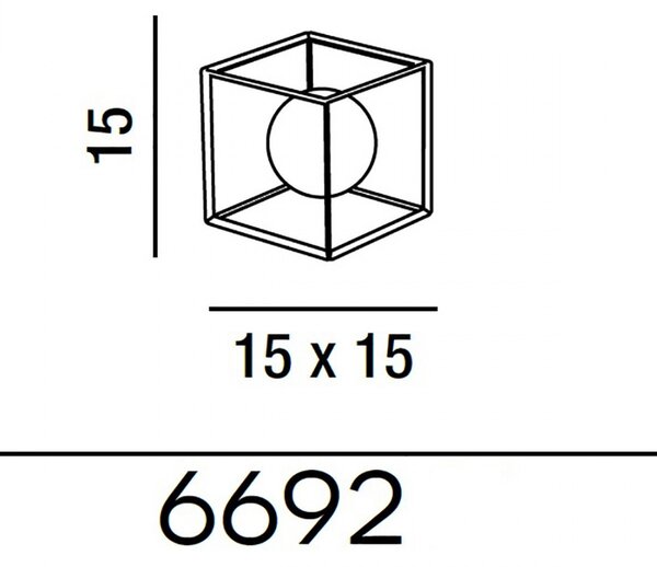 Abat-jour classica perenz cube 6692 or g9 led 15x15 lampada tavolo gabbia cubo metallo oro opaco interno - Perenz