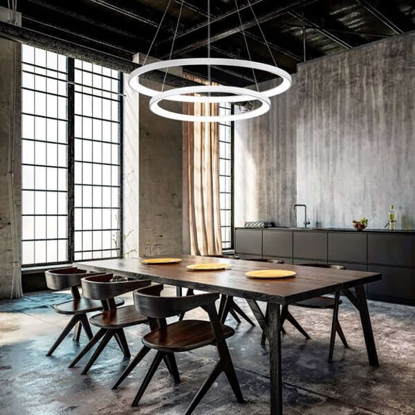 Lampadario anelli gea luce krizia s2 b 88w led alluminio sospensione - Gea Luce